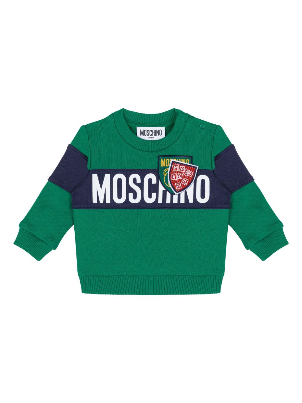 Moschino Kids logo-print cotton sweatshirt - Green von Moschino Kids