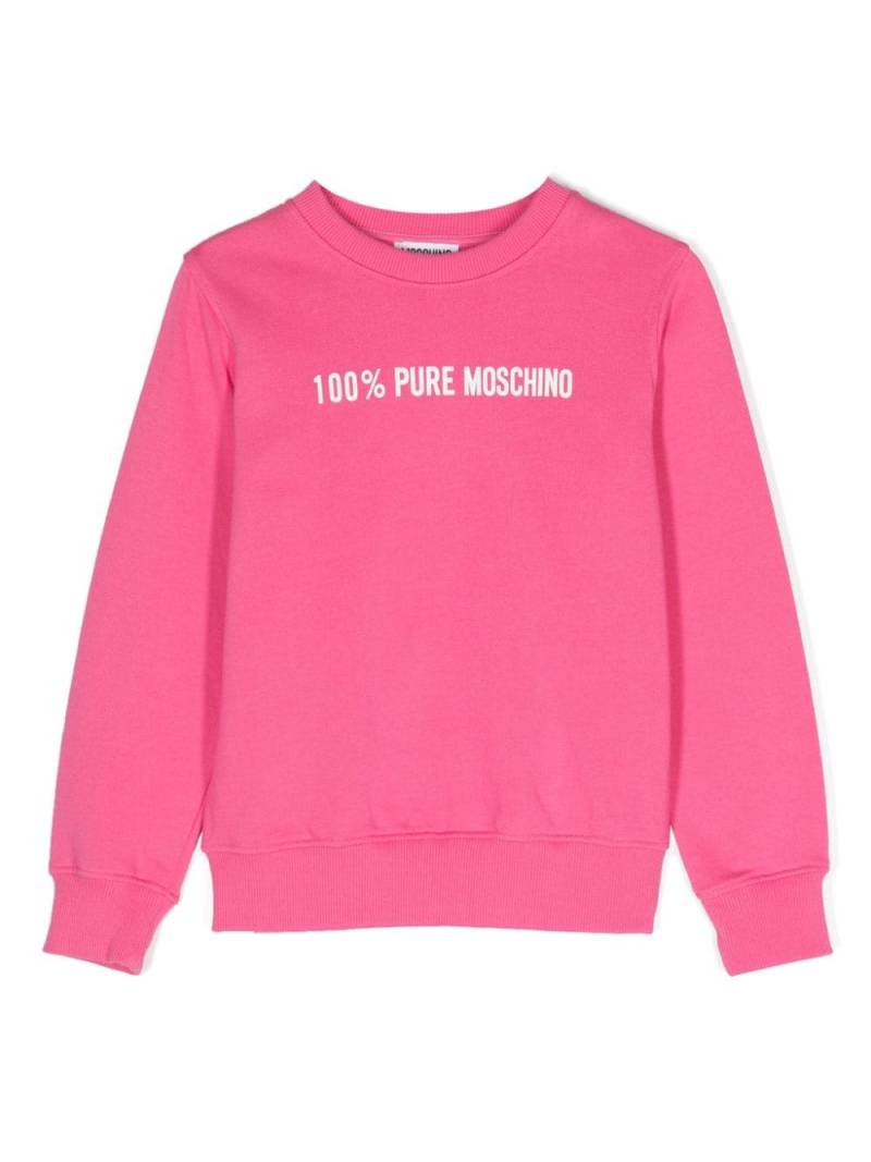 Moschino Kids logo-print cotton sweatshirt - Pink von Moschino Kids