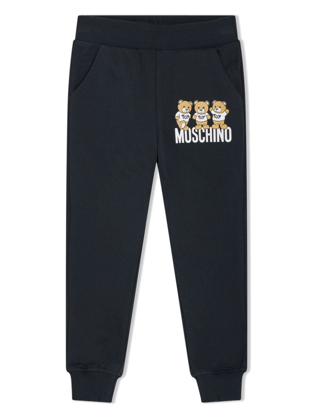 Moschino Kids logo-print cotton track pants - Black von Moschino Kids