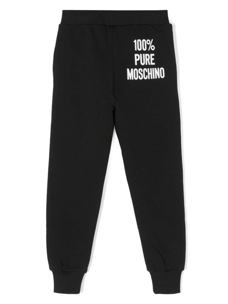 Moschino Kids logo-print cotton track pants - Black von Moschino Kids