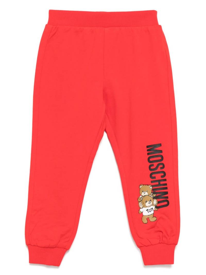 Moschino Kids logo-print cotton track pants - Red von Moschino Kids