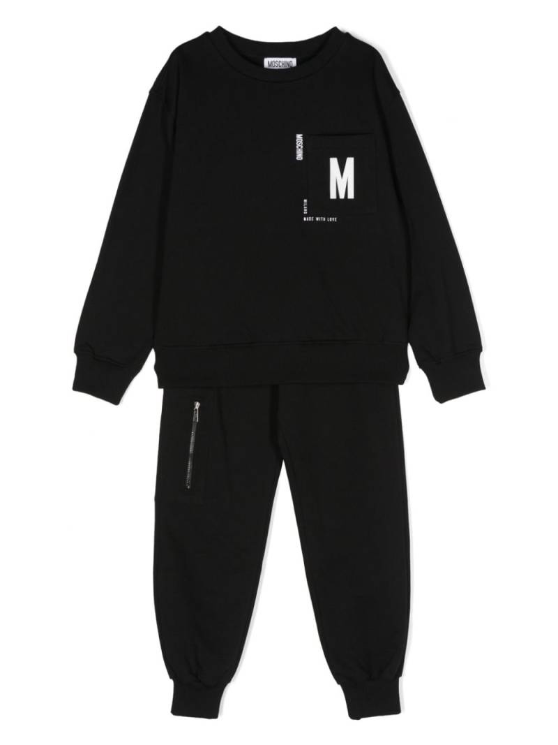 Moschino Kids logo-print cotton tracksuit - Black von Moschino Kids