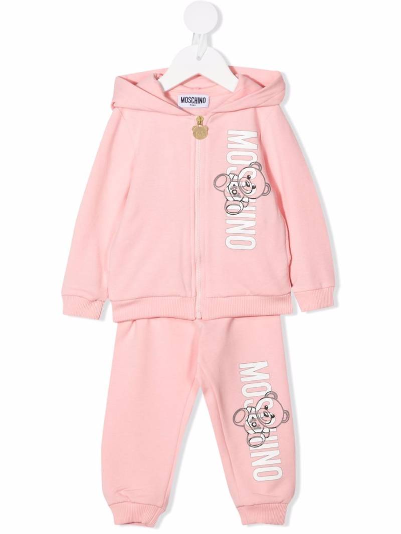 Moschino Kids logo-print cotton tracksuit - Pink von Moschino Kids