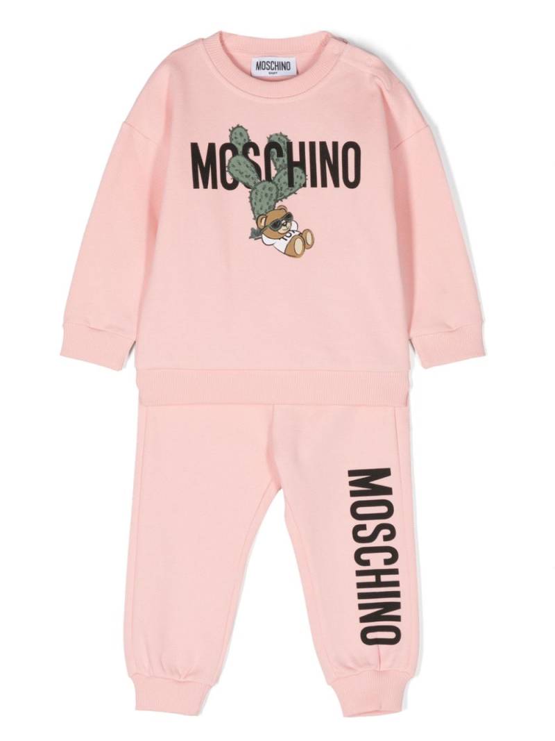 Moschino Kids logo-print cotton tracksuit - Pink von Moschino Kids