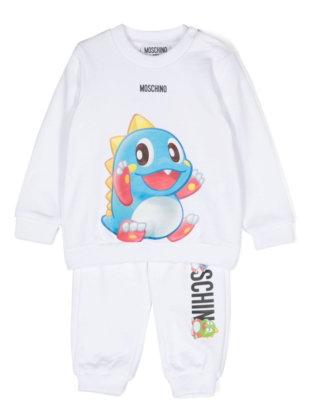 Moschino Kids logo-print cotton tracksuit set - White von Moschino Kids