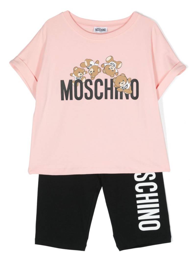 Moschino Kids logo-print cotton trousers set - Pink von Moschino Kids