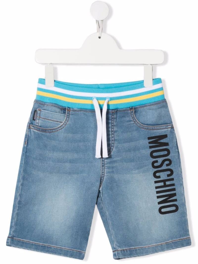 Moschino Kids logo-print denim shorts - Blue von Moschino Kids