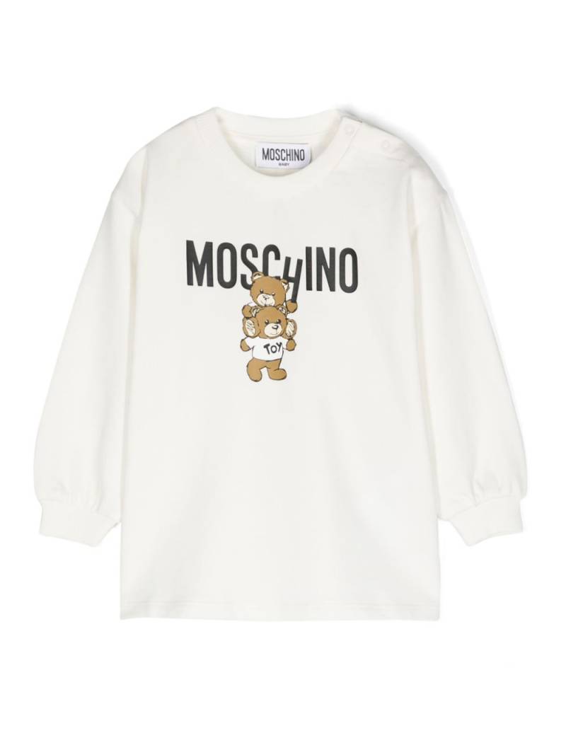 Moschino Kids logo-print dress - White von Moschino Kids