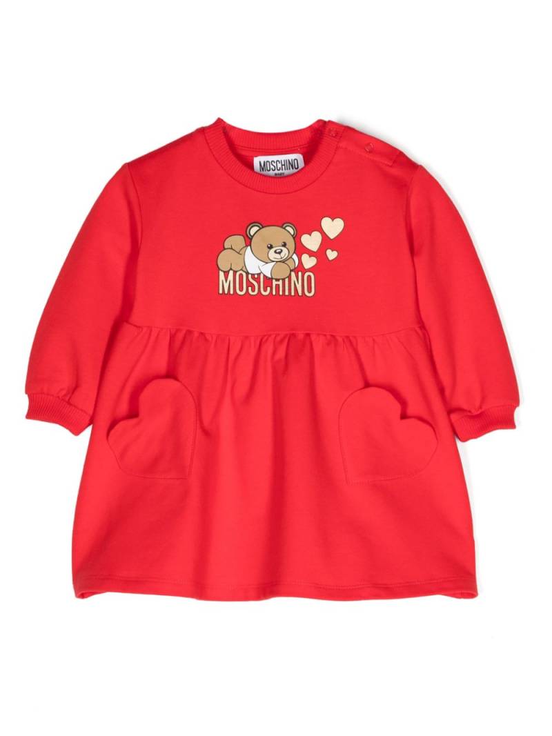 Moschino Kids logo-print flared cotton dress von Moschino Kids