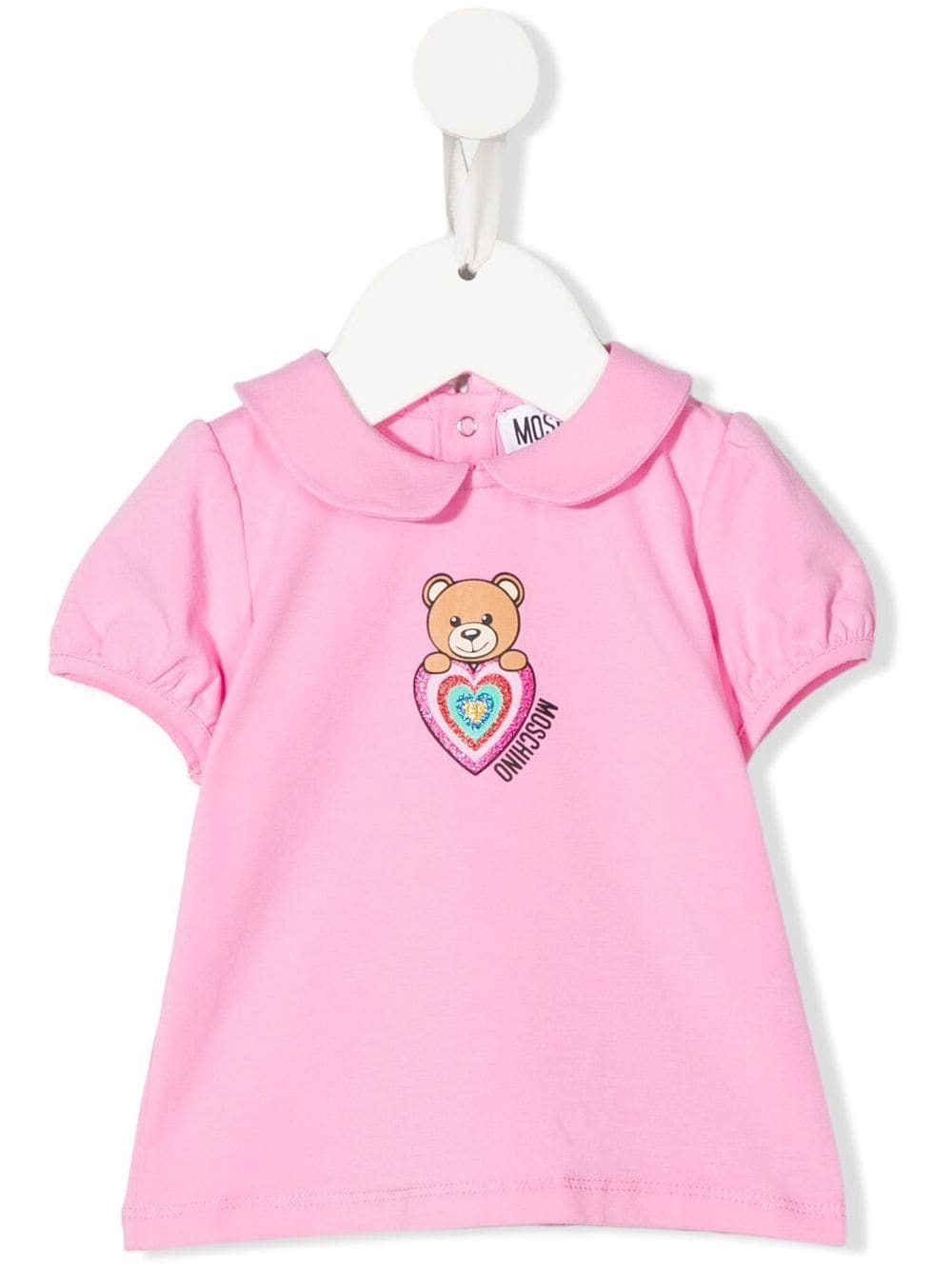 Moschino Kids logo-print glitter polo shirt - Pink von Moschino Kids