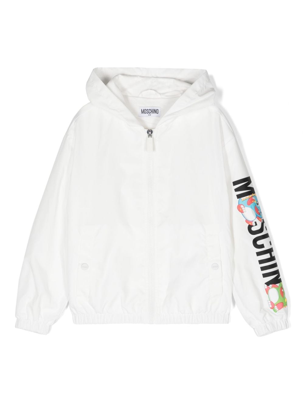 Moschino Kids logo-print hooded jacket - White von Moschino Kids