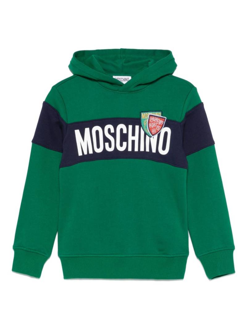 Moschino Kids logo-print hoodie - Green von Moschino Kids