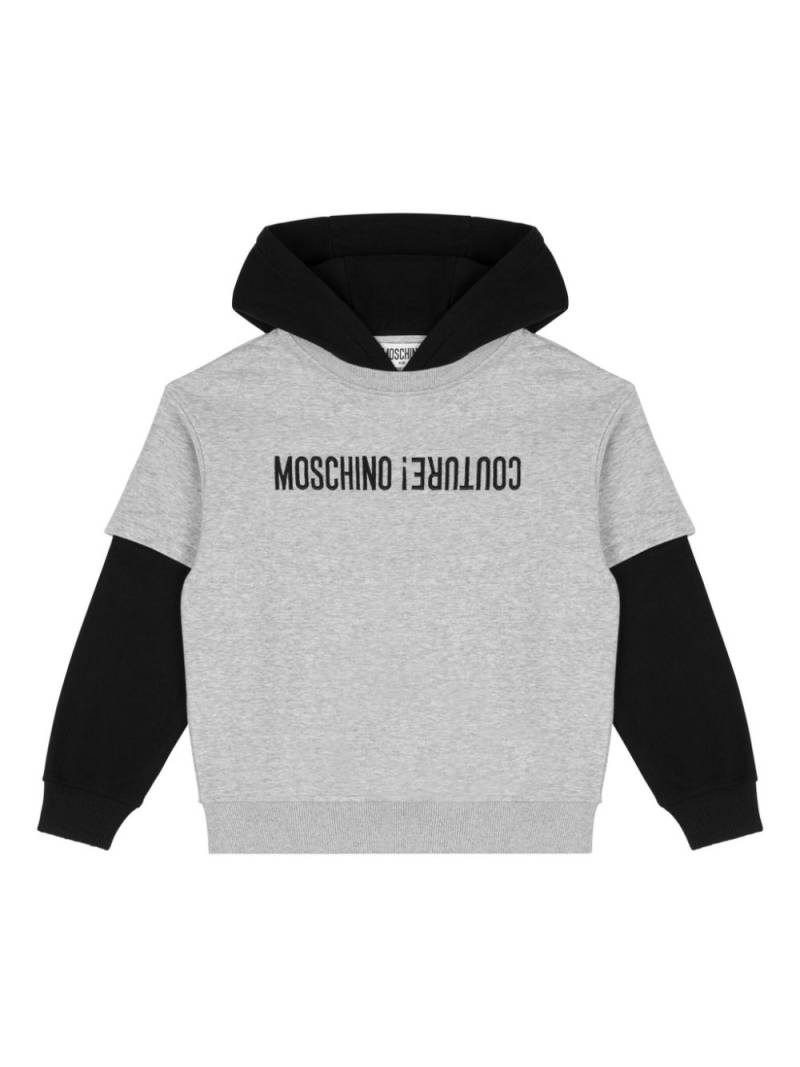 Moschino Kids logo-print hoodie - Grey von Moschino Kids