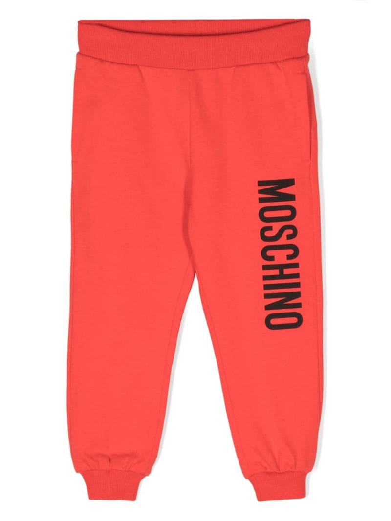 Moschino Kids logo-print jersey track pants - Red von Moschino Kids