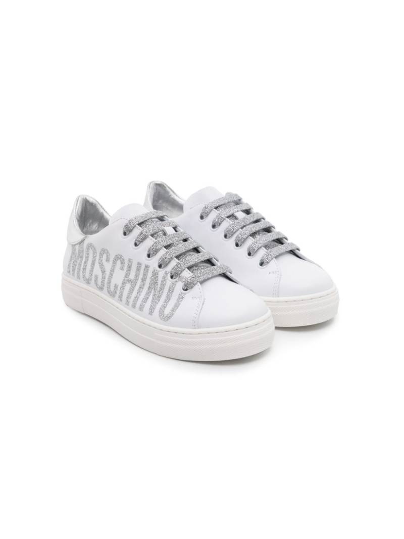 Moschino Kids logo-print lace-up sneakers - White von Moschino Kids