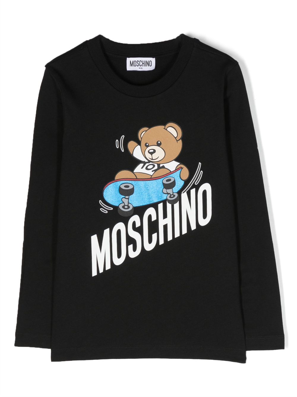 Moschino Kids logo-print long-sleeve T-shirt - Black von Moschino Kids