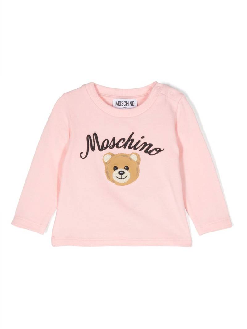 Moschino Kids logo-print long-sleeve sweatshirt - Pink von Moschino Kids