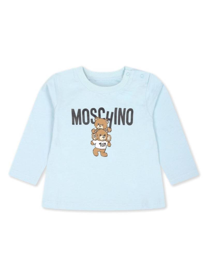 Moschino Kids logo-print long-sleeve t-shirt - Blue von Moschino Kids