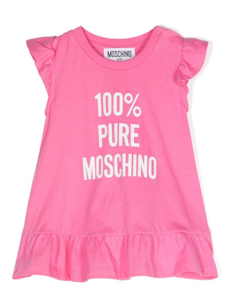 Moschino Kids logo-print ruffled dress - Pink von Moschino Kids