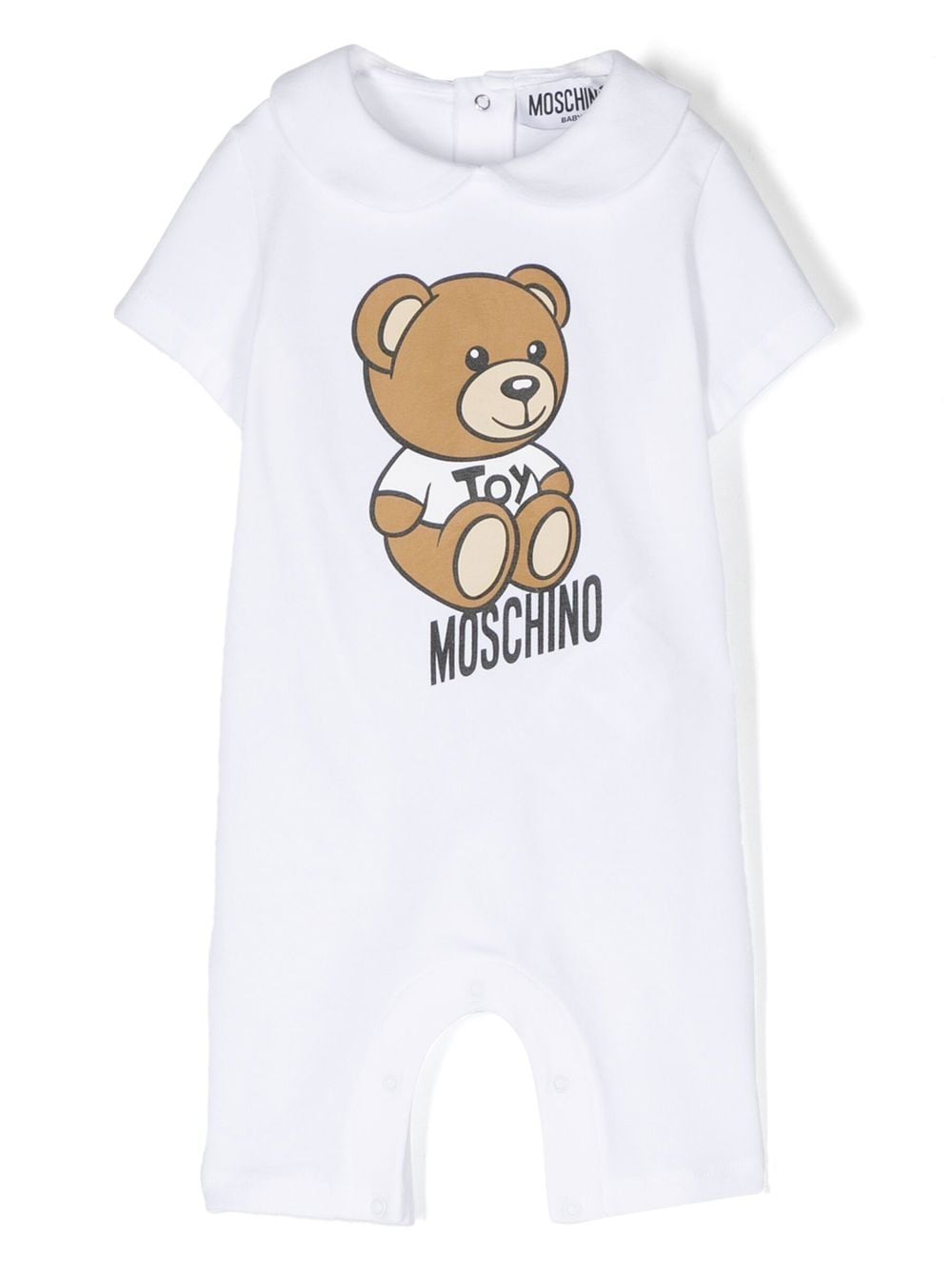 Moschino Kids logo-print short-sleeve romper - White von Moschino Kids