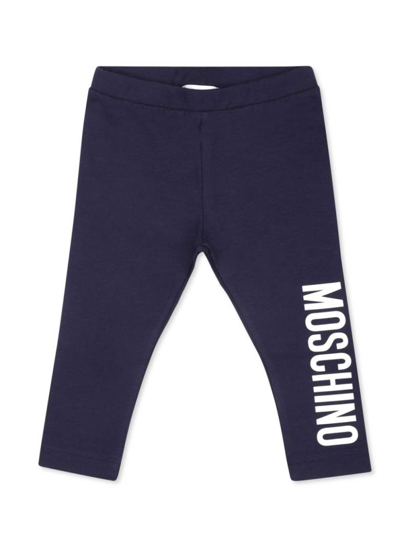 Moschino Kids logo-print stretch-cotton leggings - Blue von Moschino Kids