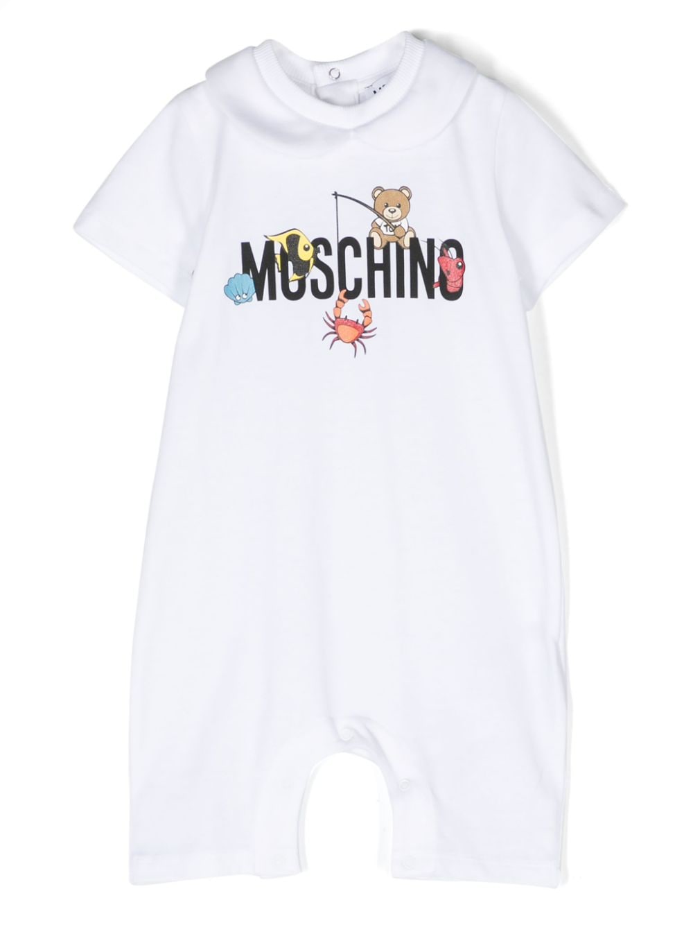 Moschino Kids logo-print stretch-cotton romper - White von Moschino Kids