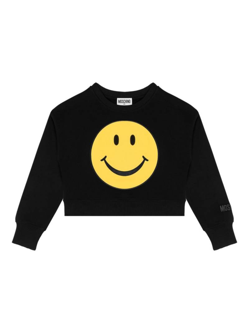 Moschino Kids logo-print sweater - Black von Moschino Kids