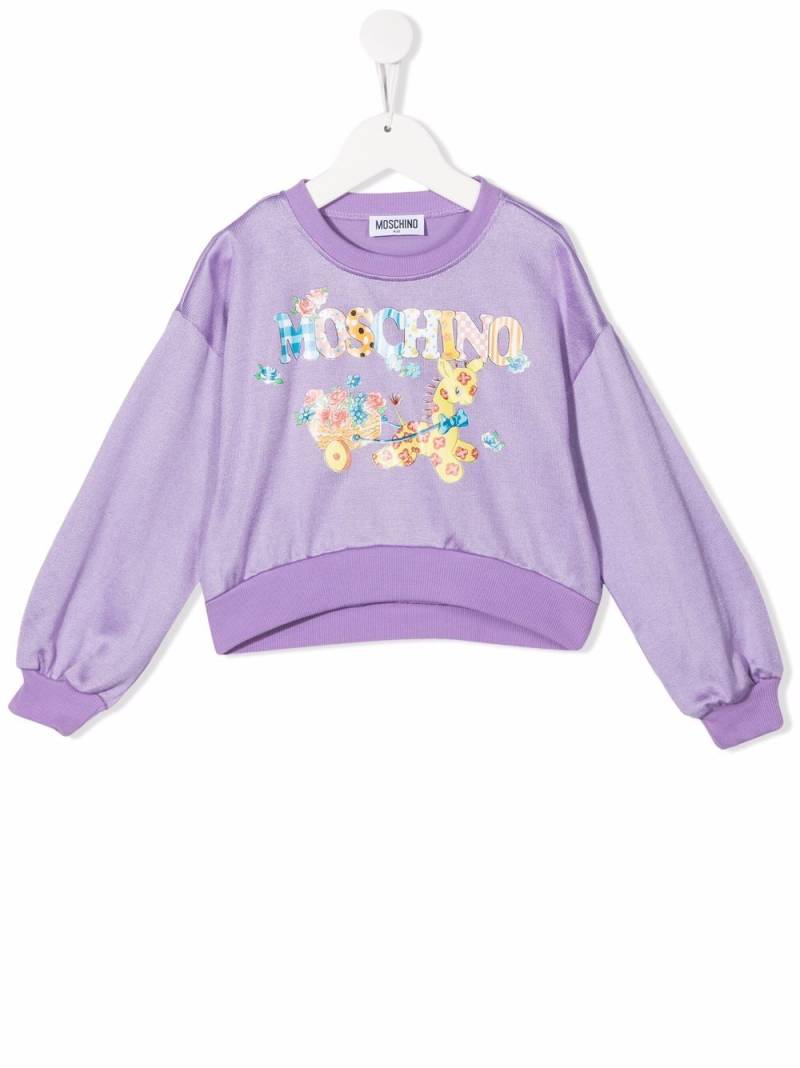 Moschino Kids logo-print sweatshirt - Purple von Moschino Kids