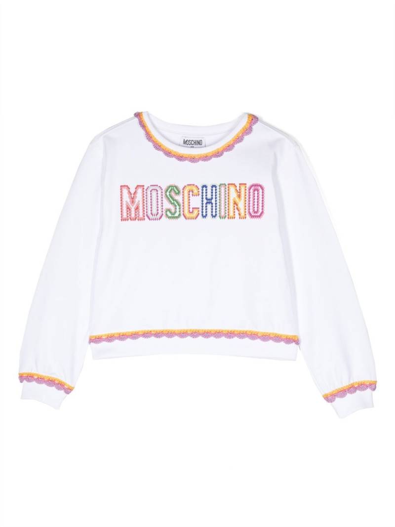 Moschino Kids logo-print sweatshirt - White von Moschino Kids