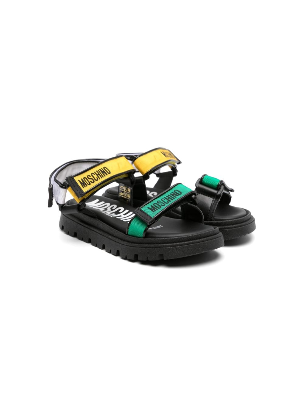 Moschino Kids logo-print touch-strap sandals - Black von Moschino Kids