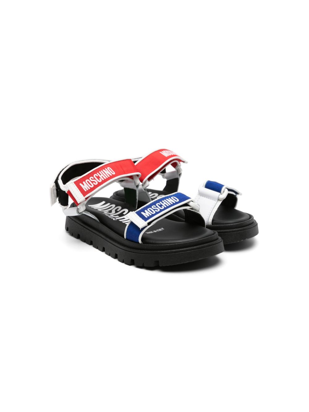 Moschino Kids logo-print touch-strap sandals - Black von Moschino Kids