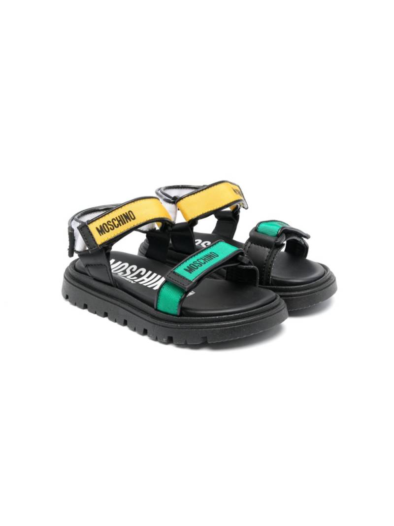 Moschino Kids logo-print touch-strap sandals - Black von Moschino Kids