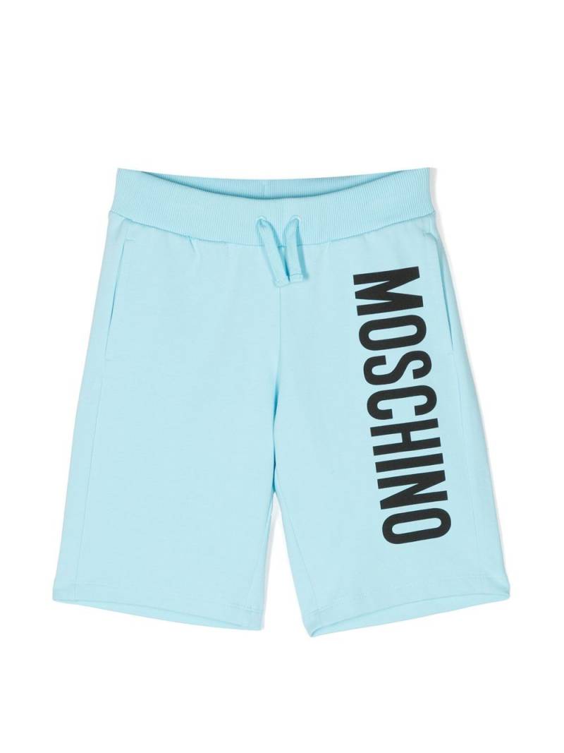 Moschino Kids logo-print track shorts - Blue von Moschino Kids