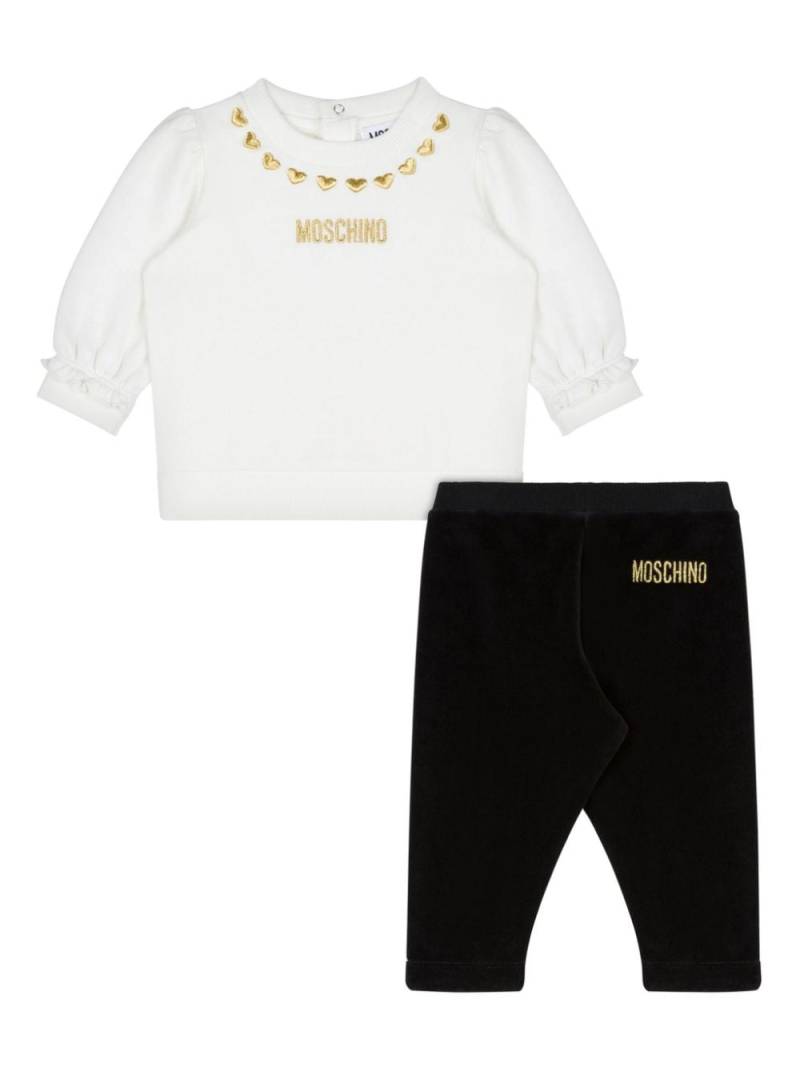 Moschino Kids logo-print trousers - White von Moschino Kids