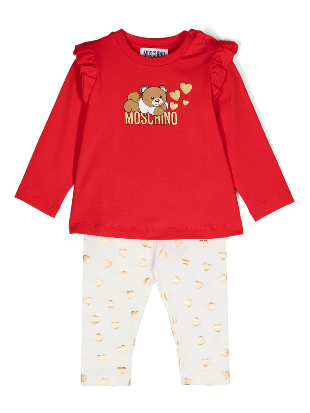 Moschino Kids logo-print trousers set - Red von Moschino Kids