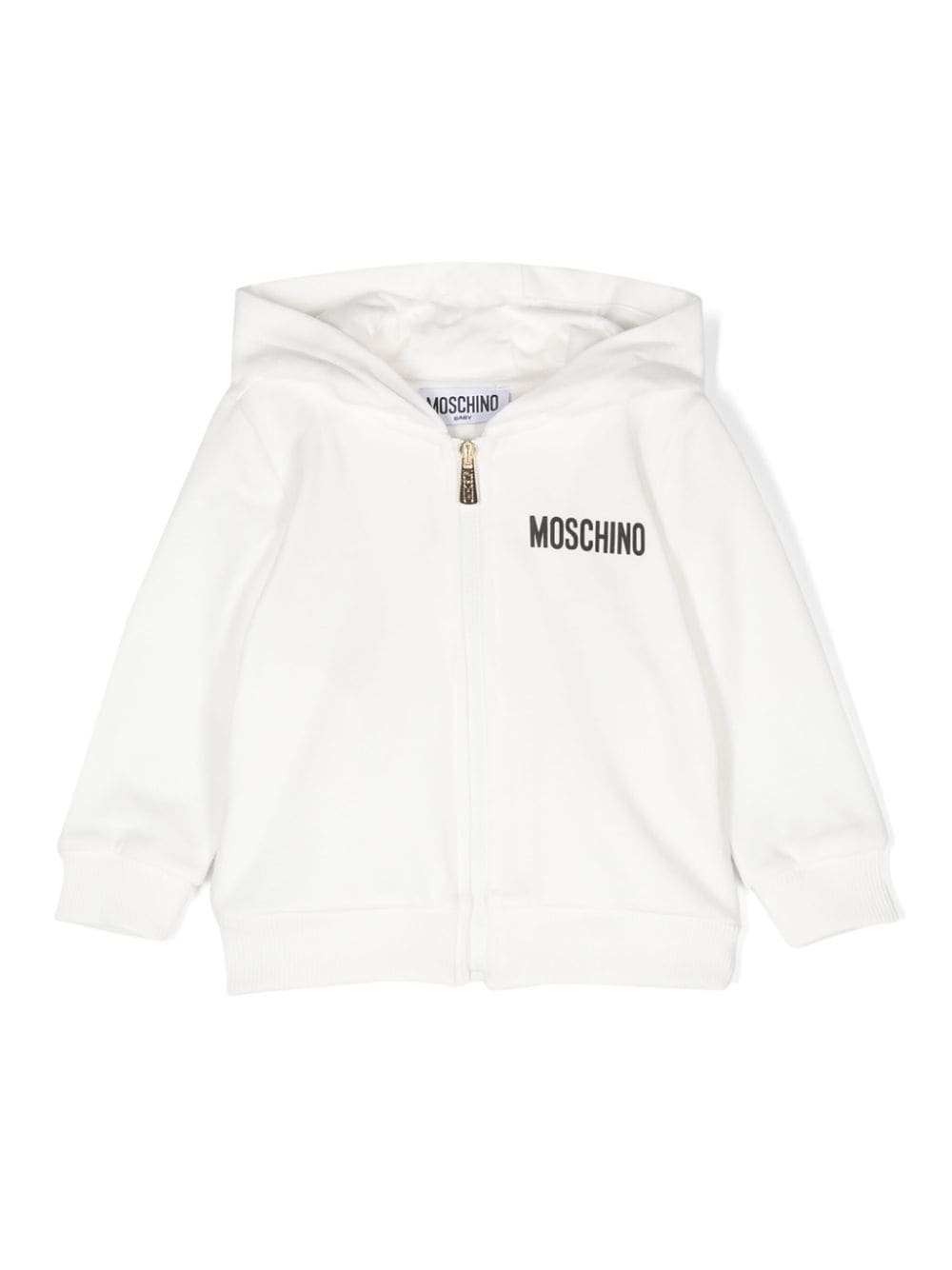 Moschino Kids logo-print zip-up hoodie - White von Moschino Kids