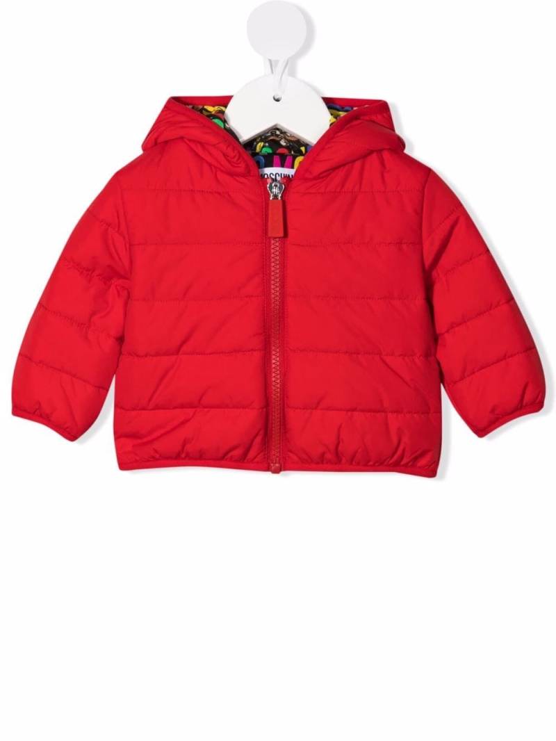 Moschino Kids logo-print zipped padded jacket - Red von Moschino Kids