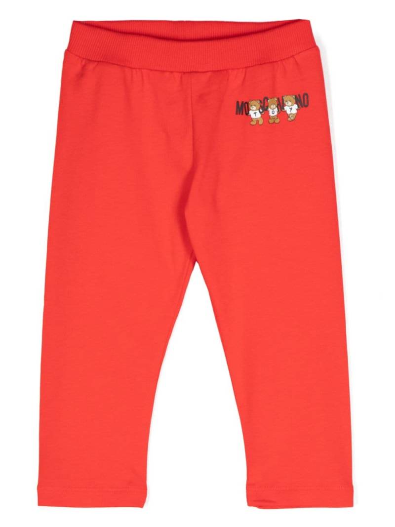 Moschino Kids logo-printed trousers - Red von Moschino Kids