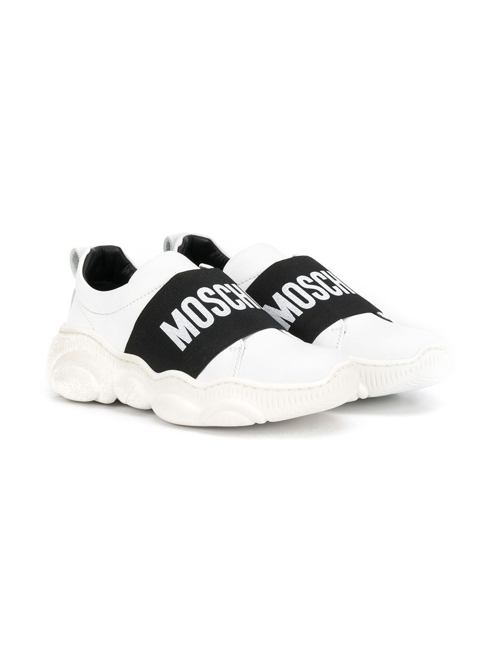Moschino Kids logo strap sneakers - White von Moschino Kids