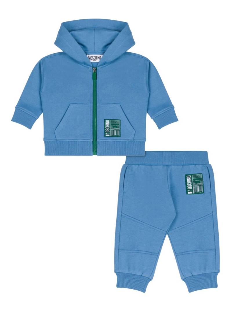 Moschino Kids logo-tag cotton tracksuit - Blue von Moschino Kids