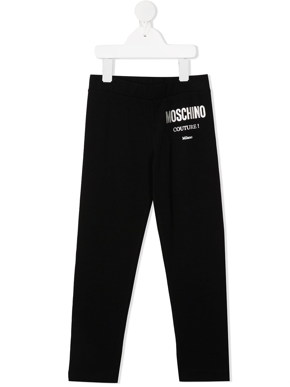 Moschino Kids metallic logo print leggings - Black von Moschino Kids