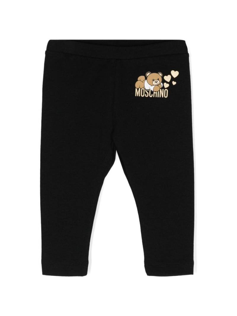 Moschino Kids mid-rise jersey leggings - Black von Moschino Kids