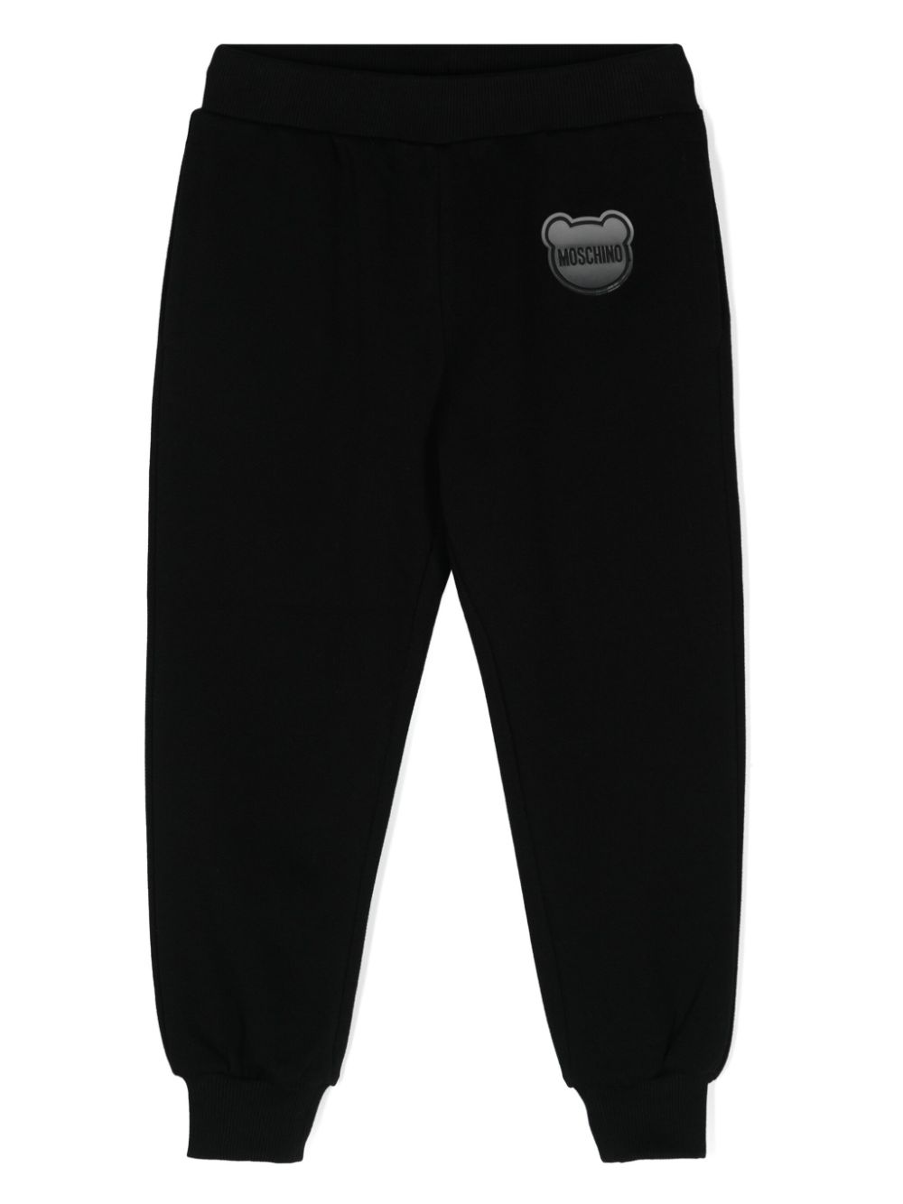 Moschino Kids mid-rise piqué track trousers - Black von Moschino Kids