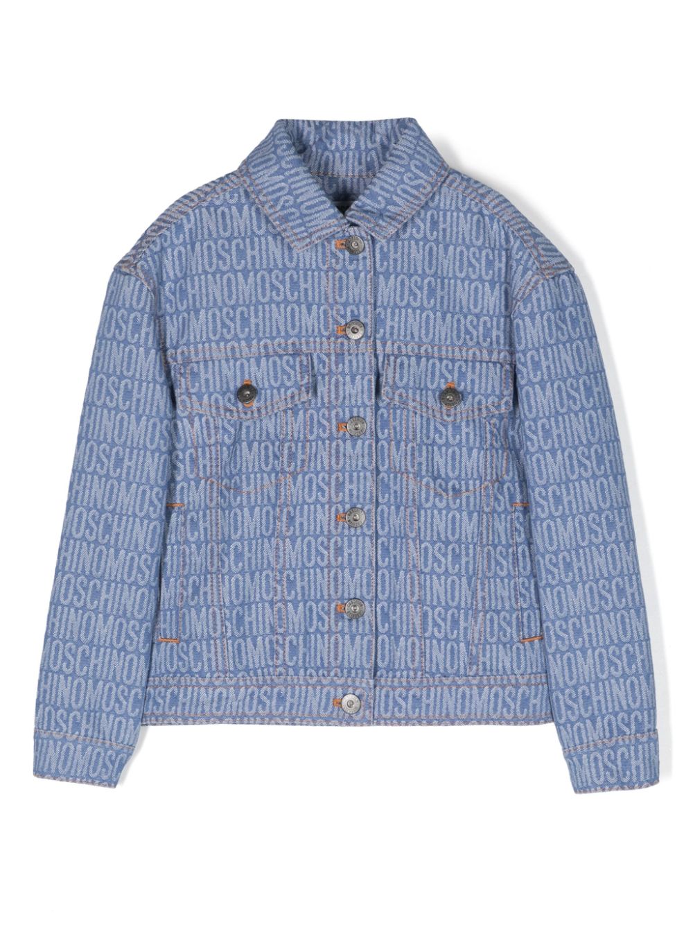 Moschino Kids monogram-jacquard denim jacket - Blue von Moschino Kids