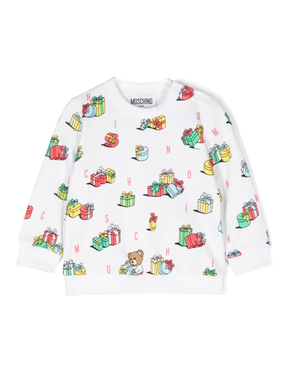 Moschino Kids motif-print cotton sweatshirt - White von Moschino Kids