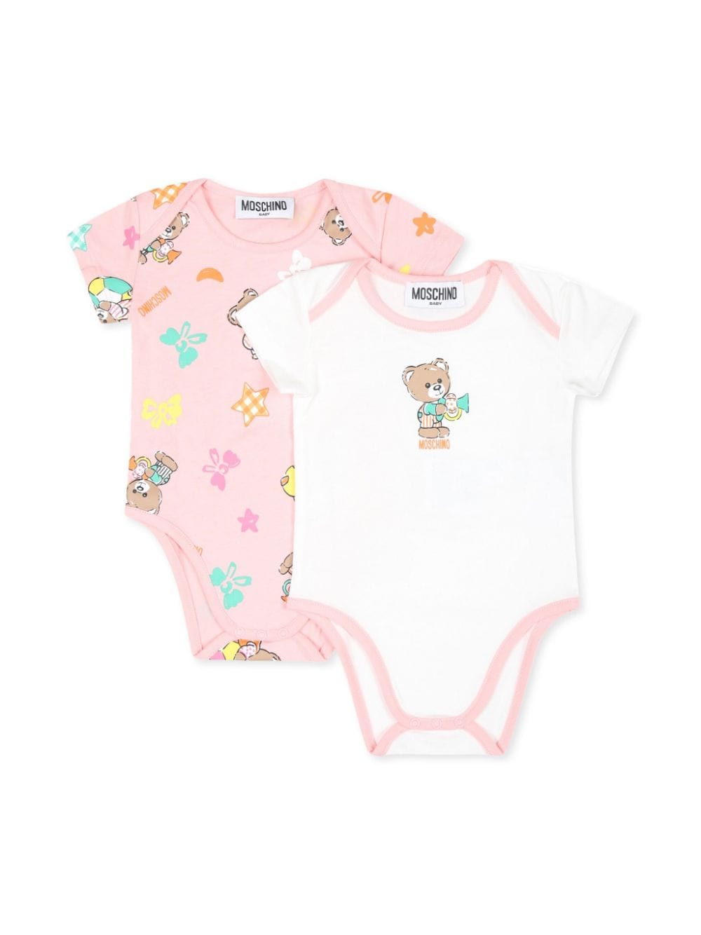 Moschino Kids multi print teddy bear bodies set (set of two) - Pink von Moschino Kids