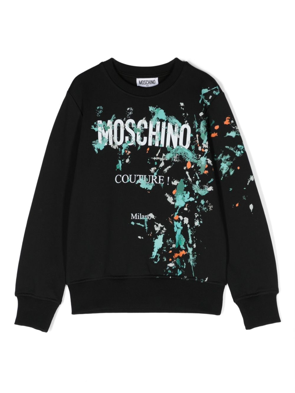 Moschino Kids paint splatter-print cotton sweatshirt - Black von Moschino Kids