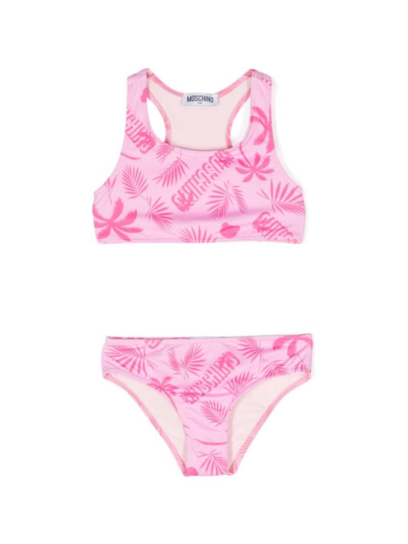 Moschino Kids palm tree-print bikini - Pink von Moschino Kids