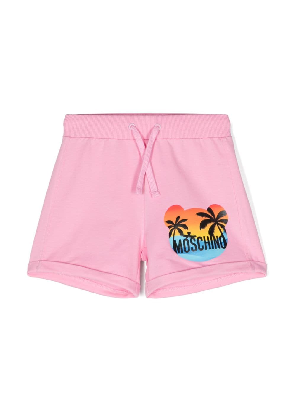 Moschino Kids palm-tree printed cotton shorts - Pink von Moschino Kids