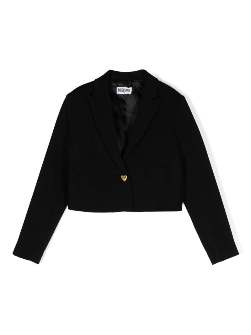 Moschino Kids peak-lapels cropped jacket - Black von Moschino Kids